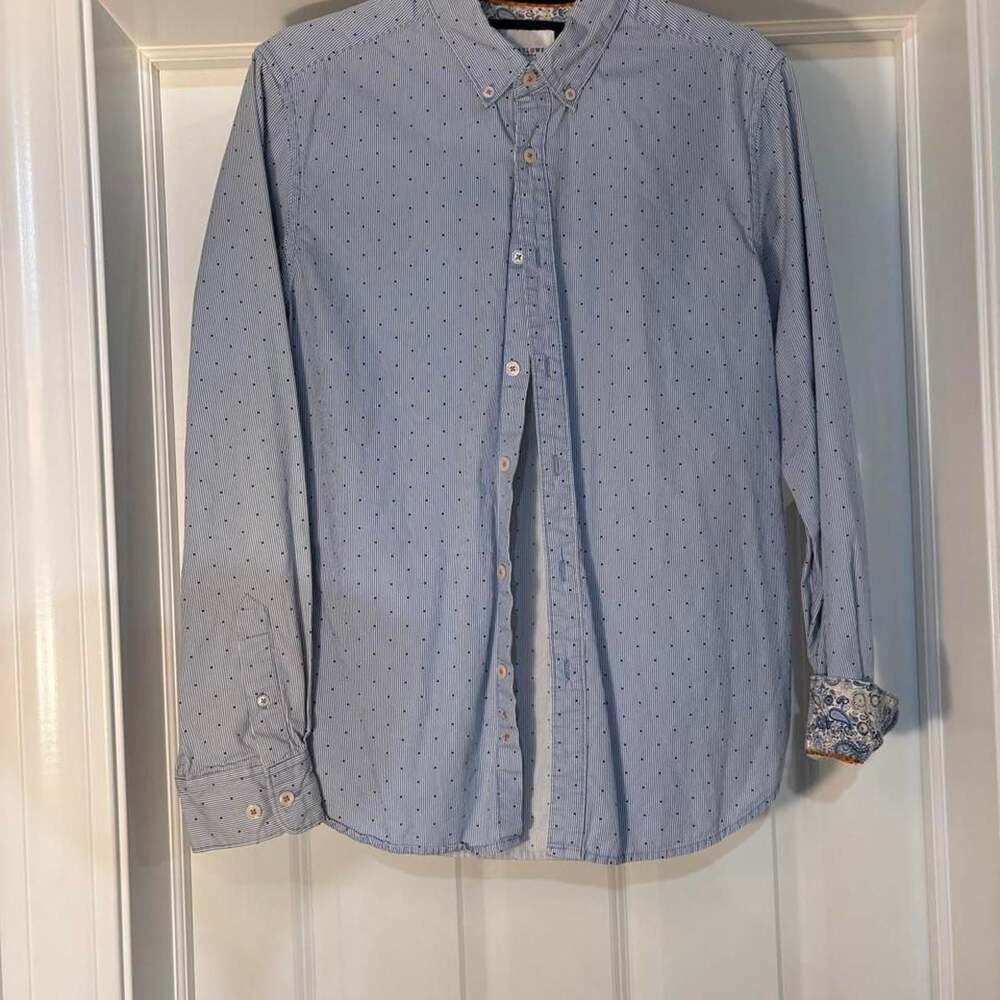 Denim & Flower Ricky Singh Blue Polka Dot Button-Up Shirt